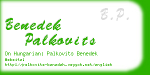 benedek palkovits business card